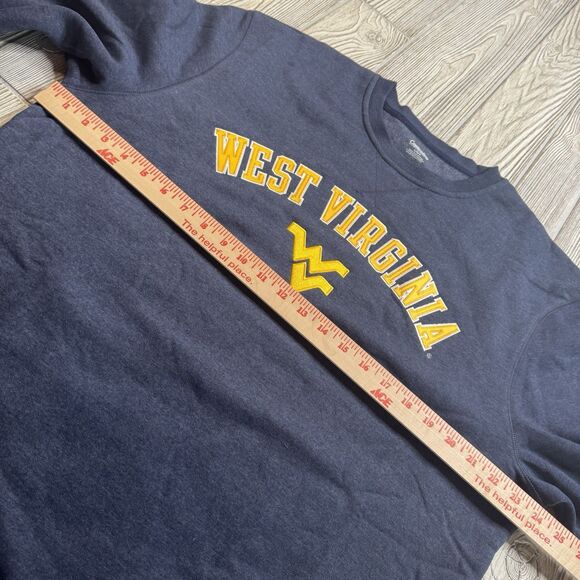 WVU West Virginia Mountaineers Crewneck Sweatshirt Men’s L Gray Sewn New - Picture 7 of 10
